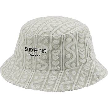 Grey Supreme Terry Pattern Crusher Hats | Supreme 491AP